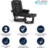 Flash Furniture Bali Contemporary Multi-Position LeatherSoft Recliner Chair with Ottoman, 360-Degree Swivel Recliner Chair/Ottoman Set, Beige(Black)