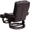 Flash Furniture Bali Contemporary Multi-Position LeatherSoft Recliner Chair with Ottoman, 360-Degree Swivel Recliner Chair/Ottoman Set, Beige(Brown)