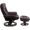 Flash Furniture Bali Contemporary Multi-Position LeatherSoft Recliner Chair with Ottoman, 360-Degree Swivel Recliner Chair/Ottoman Set, Beige(Brown)