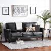 Flash Furniture Bari Upholstered Sofa in Black LeatherSoft