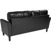 Flash Furniture Bari Upholstered Sofa in Black LeatherSoft
