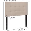 Flash Furniture Bedford Box Stitch Tufted Upholstered Twin Size Headboard in Black Fabric(Beige)