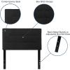 Flash Furniture Bedford Box Stitch Tufted Upholstered Twin Size Headboard in Black Fabric(Black)
