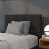 Flash Furniture Bedford Box Stitch Tufted Upholstered Twin Size Headboard in Black Fabric(Black)