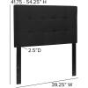 Flash Furniture Bedford Box Stitch Tufted Upholstered Twin Size Headboard in Black Fabric(Black)