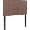 Flash Furniture Bedford Box Stitch Tufted Upholstered Twin Size Headboard in Black Fabric(Camel)