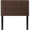 Flash Furniture Bedford Box Stitch Tufted Upholstered Twin Size Headboard in Black Fabric(Dark Brown)