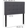Flash Furniture Bedford Box Stitch Tufted Upholstered Twin Size Headboard in Black Fabric(Dark Gray)