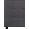 Flash Furniture Bedford Box Stitch Tufted Upholstered Twin Size Headboard in Black Fabric(Dark Gray)