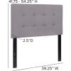 Flash Furniture Bedford Box Stitch Tufted Upholstered Twin Size Headboard in Black Fabric(Light Gray)