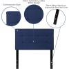 Flash Furniture Bedford Box Stitch Tufted Upholstered Twin Size Headboard in Black Fabric(Navy)