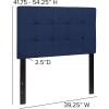 Flash Furniture Bedford Box Stitch Tufted Upholstered Twin Size Headboard in Black Fabric(Navy)