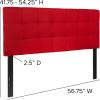 Flash Furniture Bedford Box Stitch Tufted Upholstered Twin Size Headboard in Black Fabric(Red)