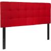 Flash Furniture Bedford Box Stitch Tufted Upholstered Twin Size Headboard in Black Fabric(Red)
