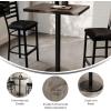 Flash Furniture Bennett 24″ x 30″ Solid Wood Commercial Indoor Tabletop in Dark Brown with 18″ Round Bar Height Black Cast Iron Base, 300 lb. Static Capacity(Dark Brown Top/Black Base)