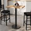 Flash Furniture Bennett 24″ x 30″ Solid Wood Commercial Indoor Tabletop in Dark Brown with 18″ Round Bar Height Black Cast Iron Base, 300 lb. Static Capacity(Natural Top/Black Base)