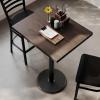 Flash Furniture Bennett 24″ x 30″ Solid Wood Commercial Indoor Tabletop in Dark Brown with 18″ Round Bar Height Black Cast Iron Base, 300 lb. Static Capacity(Dark Brown Top/Black Base)