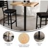 Flash Furniture Bennett 24″ x 30″ Solid Wood Commercial Indoor Tabletop in Dark Brown with 18″ Round Bar Height Black Cast Iron Base, 300 lb. Static Capacity(Natural Top/Black Base)