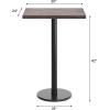 Flash Furniture Bennett 24″ x 30″ Solid Wood Commercial Indoor Tabletop in Dark Brown with 18″ Round Bar Height Black Cast Iron Base, 300 lb. Static Capacity(Dark Brown Top/Black Base)