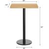 Flash Furniture Bennett 24″ x 30″ Solid Wood Commercial Indoor Tabletop in Dark Brown with 18″ Round Bar Height Black Cast Iron Base, 300 lb. Static Capacity(Natural Top/Black Base)