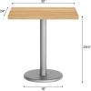 Flash Furniture Bennett 24″ x 30″ Solid Wood Commercial Indoor Tabletop in Dark Brown with 18″ Round Dining Height Black Cast Iron Base, 300 lb. Static Capacity(Natural Top/Silver Base)