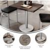Flash Furniture Bennett 24″ x 30″ Solid Wood Commercial Indoor Tabletop in Dark Brown with 18″ Round Dining Height Black Cast Iron Base, 300 lb. Static Capacity(Dark Brown Top/Silver Base)