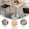 Flash Furniture Bennett 24″ x 30″ Solid Wood Commercial Indoor Tabletop in Dark Brown with 18″ Round Dining Height Black Cast Iron Base, 300 lb. Static Capacity(Natural Top/Silver Base)