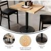 Flash Furniture Bennett 24″ x 30″ Solid Wood Commercial Indoor Tabletop in Dark Brown with 18″ Round Dining Height Black Cast Iron Base, 300 lb. Static Capacity(Natural Top/Black Base)