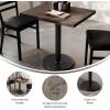 Flash Furniture Bennett 24″ x 30″ Solid Wood Commercial Indoor Tabletop in Dark Brown with 18″ Round Dining Height Black Cast Iron Base, 300 lb. Static Capacity(Dark Brown Top/Black Base)