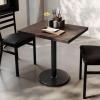 Flash Furniture Bennett 24″ x 30″ Solid Wood Commercial Indoor Tabletop in Dark Brown with 18″ Round Dining Height Black Cast Iron Base, 300 lb. Static Capacity(Dark Brown Top/Black Base)