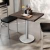 Flash Furniture Bennett 24″ x 30″ Solid Wood Commercial Indoor Tabletop in Dark Brown with 18″ Round Dining Height Black Cast Iron Base, 300 lb. Static Capacity(Dark Brown Top/Silver Base)