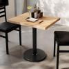 Flash Furniture Bennett 24″ x 30″ Solid Wood Commercial Indoor Tabletop in Dark Brown with 18″ Round Dining Height Black Cast Iron Base, 300 lb. Static Capacity(Natural Top/Black Base)
