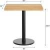 Flash Furniture Bennett 24″ x 30″ Solid Wood Commercial Indoor Tabletop in Dark Brown with 18″ Round Dining Height Black Cast Iron Base, 300 lb. Static Capacity(Natural Top/Black Base)