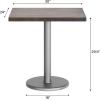 Flash Furniture Bennett 24″ x 30″ Solid Wood Commercial Indoor Tabletop in Dark Brown with 18″ Round Dining Height Black Cast Iron Base, 300 lb. Static Capacity(Dark Brown Top/Silver Base)