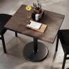 Flash Furniture Bennett 24″ x 30″ Solid Wood Commercial Indoor Tabletop in Dark Brown with 18″ Round Dining Height Black Cast Iron Base, 300 lb. Static Capacity(Dark Brown Top/Black Base)