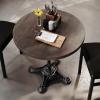 Flash Furniture Bennett 30″ Round Solid Wood Commercial Indoor Tabletop in Dark Brown with 22.75″ Rust-Resistant Black Cast Iron Bistro Base, 200 lb. Static Capacity(Dark Brown Top/Black Base)