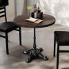 Flash Furniture Bennett 30″ Round Solid Wood Commercial Indoor Tabletop in Dark Brown with 22.75″ Rust-Resistant Black Cast Iron Bistro Base, 200 lb. Static Capacity(Dark Brown Top/Black Base)