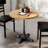 Flash Furniture Bennett 30″ Round Solid Wood Commercial Indoor Tabletop in Dark Brown with 22.75″ Rust-Resistant Black Cast Iron Bistro Base, 200 lb. Static Capacity(Natural Top/Black Base)