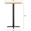 Flash Furniture Bennett 30″ Round Solid Wood Commercial Indoor Tabletop in Dark Brown with 22″ x 22″ Bar Height Black Cast Iron X Base, 300 lb. Static Capacity(Natural Top/Black Base)