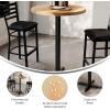 Flash Furniture Bennett 30″ Round Solid Wood Commercial Indoor Tabletop in Dark Brown with 22″ x 22″ Bar Height Black Cast Iron X Base, 300 lb. Static Capacity(Natural Top/Black Base)