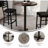 Flash Furniture Bennett 30″ Round Solid Wood Commercial Indoor Tabletop in Dark Brown with 22″ x 22″ Bar Height Black Cast Iron X Base, 300 lb. Static Capacity(Dark Brown Top/Black Base)