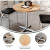 Flash Furniture Bennett 30″ Round Solid Wood Commercial Indoor Tabletop in Dark Brown with 22″ x 22″ Dining Height Silver Cast Iron X Base, 300 lb. Static Capacity(Natural Top/Silver Base)
