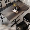 Flash Furniture Bennett 30″ x 48″ Solid Wood Commercial Indoor Tabletop in Dark Brown with 23.5″ x 29.5″ Bar Height Black Cast Iron X Base, 300 lb. Static Capacity(Dark Brown Top/Black Base)