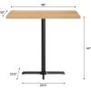 Flash Furniture Bennett 30″ x 48″ Solid Wood Commercial Indoor Tabletop in Dark Brown with 23.5″ x 29.5″ Bar Height Black Cast Iron X Base, 300 lb. Static Capacity(Natural Top/Black Base)