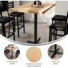 Flash Furniture Bennett 30″ x 48″ Solid Wood Commercial Indoor Tabletop in Dark Brown with 23.5″ x 29.5″ Bar Height Black Cast Iron X Base, 300 lb. Static Capacity(Natural Top/Black Base)