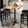 Flash Furniture Bennett 30″ x 48″ Solid Wood Commercial Indoor Tabletop in Dark Brown with 23.5″ x 29.5″ Bar Height Black Cast Iron X Base, 300 lb. Static Capacity(Natural Top/Black Base)