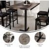 Flash Furniture Bennett 30″ x 48″ Solid Wood Commercial Indoor Tabletop in Dark Brown with 23.5″ x 29.5″ Bar Height Black Cast Iron X Base, 300 lb. Static Capacity(Dark Brown Top/Black Base)