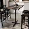 Flash Furniture Bennett 30″ x 48″ Solid Wood Commercial Indoor Tabletop in Dark Brown with 23.5″ x 29.5″ Bar Height Black Cast Iron X Base, 300 lb. Static Capacity(Dark Brown Top/Black Base)