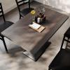 Flash Furniture Bennett 30″ x 48″ Solid Wood Commercial Indoor Tabletop in Dark Brown with 27″ x 15″ Dual Column Table Height Silver Cast Iron Base, 300 lb. Static Capacity(Dark Brown Top/Black Base)