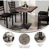 Flash Furniture Bennett 30″ x 48″ Solid Wood Commercial Indoor Tabletop in Dark Brown with 27″ x 15″ Dual Column Table Height Silver Cast Iron Base, 300 lb. Static Capacity(Dark Brown Top/Black Base)
